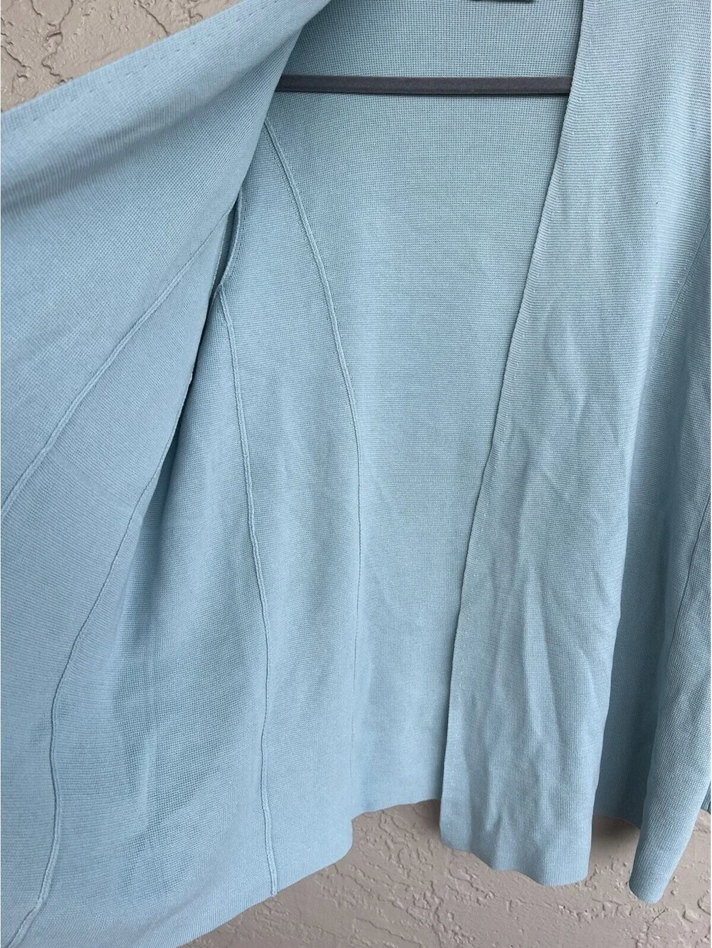 Eileen Fisher Woman Light Blue Silk  Open Front Cardigan 3X?